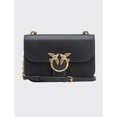 Сумка кросс-боди Pinko, фактура гладкая, черный