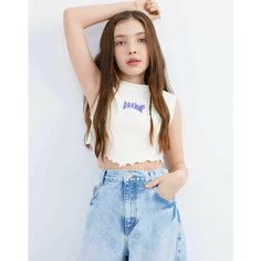 Кроп-топ Gloria Jeans, размер 8-10л/134-140, молочный