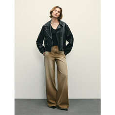 Джинсы широкие Zarina wide leg, размер XS (RU 42)/170, бежевый