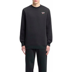 Свитшот спортивный Reebok Identity Small Logo Fleece Crew, размер M INT, , черный/белый/красный