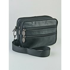 Сумка барсетка Skin, фактура зернистая, матовая, черный