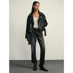 Джинсы Zarina straight cropped, размер S (RU 44)/170, серый