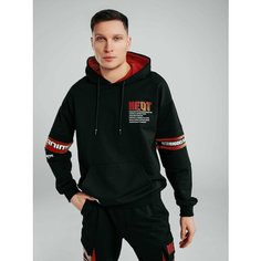 Худи 7-GONGZI, размер 2XL, , красный, черный