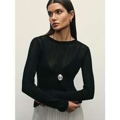 Лонгслив Zarina, размер XL (RU 50), , черный