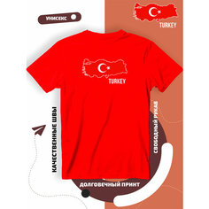 Футболка с флагом Турции Turkey, размер 3XL, красный Lucky Style
