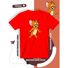 Футболка том и джерри tom and jerry, размер M, красный Lucky Style
