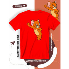 Футболка том и джерри tom and jerry, размер S, красный Lucky Style