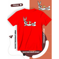 Футболка bugs bunny багз банни, размер XS, красный Lucky Style