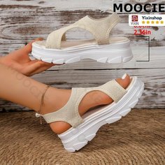 Босоножки MOOCIE, размер Длина стельки 230 мм, бежевый