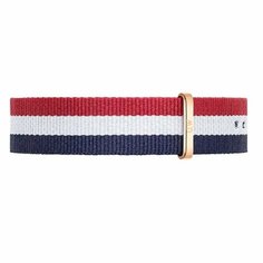 Ремешок Daniel Wellington, фактура плетеная, размер 20, синий/белый