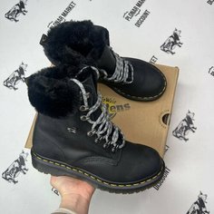 Ботинки берцы Dr. Martens Dr. Martens 1460, размер 38 eu / 7 US / 24 см, черный/темно-серый