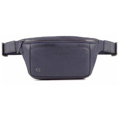 Сумка поясная PIQUADRO Black Square, фактура зернистая, матовая, синий