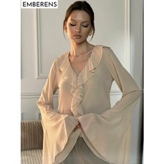 Блуза EMBERENS Весна-лето 2025, размер 44, молочный