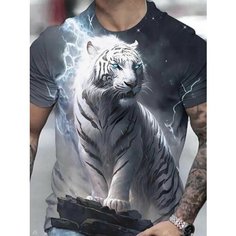 Футболка Animal, размер XL, серый, белый Нет бренда