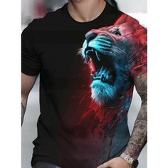 Футболка Animal, размер 5XL, черный, красный Нет бренда