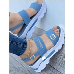 Сандалии, размер CN 35(22.5CM), blue Нет бренда