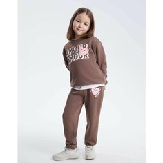Брюки спортивные Gloria Jeans, размер 12-24мес/92, коричневый