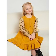 Школьное платье Sofisha kids Зима - весна 2025, размер 34, желтый/горчичный