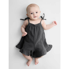 Комбинезон Happy Baby Весна-лето 2025, открытая стопа, размер 74-80, dark grey
