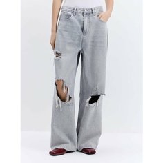 Джинсы широкие TOPTOP, размер XS, серый