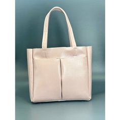 Сумка тоут , фактура гладкая, бледно-розовый Без бренда