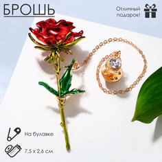 Брошь Queen Fair, стразы, стекло, 1 шт., красный