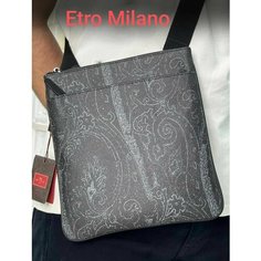 Сумка кросс-боди ETRO, фактура зернистая, черный