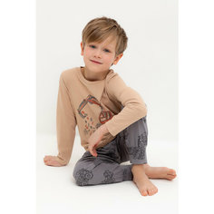 Пижама crockid К 1606/кунжут,дорожная техника, размер 52/80, серый, бежевый