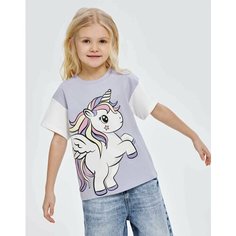 Футболка Gloria Jeans, размер 12-24мес/92, сиреневый