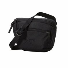 Сумка поясная Arcteryx, фактура гладкая, черный
