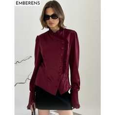 Блуза EMBERENS Весна-лето 2025, размер 40, бордовый