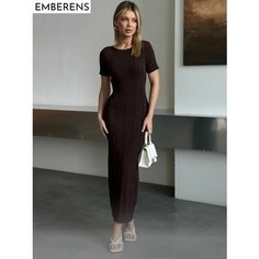 Платье EMBERENS Весна-лето 2025, размер L, коричневый