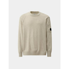 Джемпер C.P. COMPANY Merino Wool Fast Dyed Logo Knit, размер XXL, , off-white melange