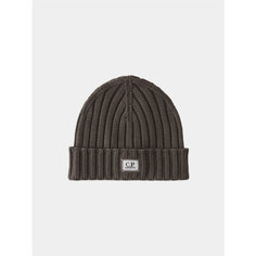 Шапка-бини C.P. COMPANY Extra Fine Merino Wool Logo для мужчин, размер One size, коричневый