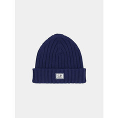 Шапка-бини C.P. COMPANY Extra Fine Merino Wool Logo для мужчин, размер One size, estate blue