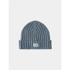 Шапка-бини C.P. COMPANY Extra Fine Merino Wool Logo для мужчин, размер One size, голубой