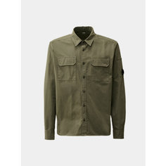 Рубашка C.P. COMPANY Organic Gabardine Lens, размер S, зеленый