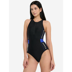 Купальник Kappa Authentic Womens Swimsuit, размер 46, черный/синий