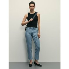Джинсы Zarina straight cropped, размер 2XL (RU 52)/170, светлый индиго