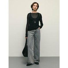 Джинсы широкие Zarina wide leg, размер S (RU 44)/170, серый