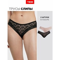 Трусы ТВОЕ, размер XS, черный, бежевый