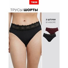 Трусы ТВОЕ, размер S, бордовый, черный