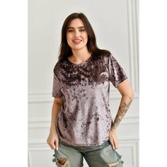 Футболка BUY-TEX.RU женская, велюровая, размер 50, пудра