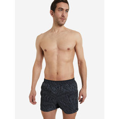 Шорты Joss Mens 35 cm Beachwear Small Graphic Printed Swimming Shorts, размер 58, черный/серый