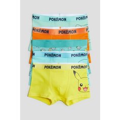 Трусы H&M Pokemon (Покемоны), 5 шт., размер 98/104 (2-4 года), оранжевый, черный, бирюзовый, желтый