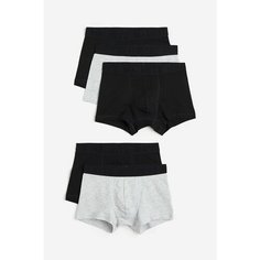 Трусы H&M Серо-черные, 5 шт., размер 134/140 (8-10 лет), черный