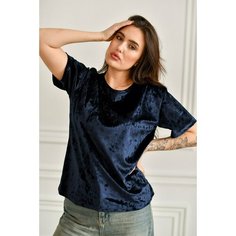 Футболка BUY-TEX.RU женская, велюровая, размер 54, cиний