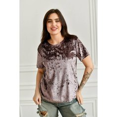 Футболка BUY-TEX.RU женская, велюровая, размер 56, пудра