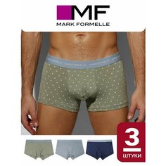 Трусы MARK FORMELLE Нижнее белье, комплект из 3 шт., размер XXL, зеленый, синий, серый