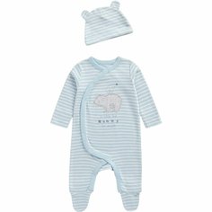 Комбинезон mothercare, закрытая стопа, размер 80, белый/голубой